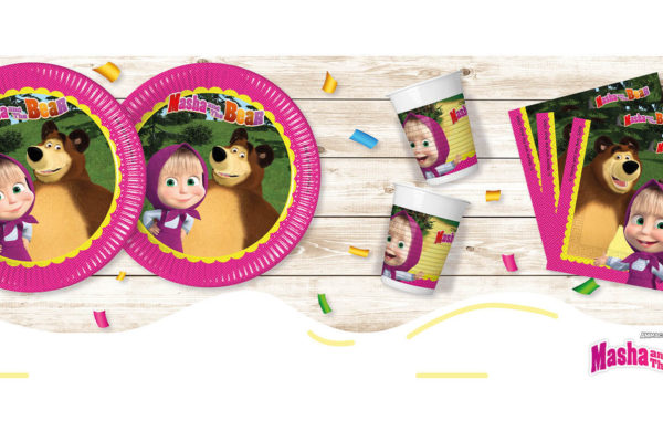 Procos Partygeschirr Masha Und Der Bär - 8 Becher à 200ml Für Kindergeburtstage