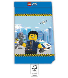 Sacchetti di Carta Motivo: Lego City Ideali per Feste a Tema 4 Pezzi Procos 92249