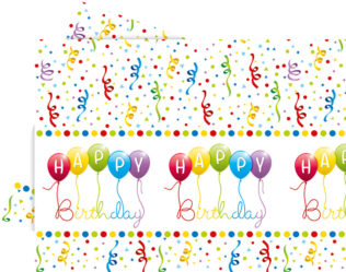happy birthday streamers plastic